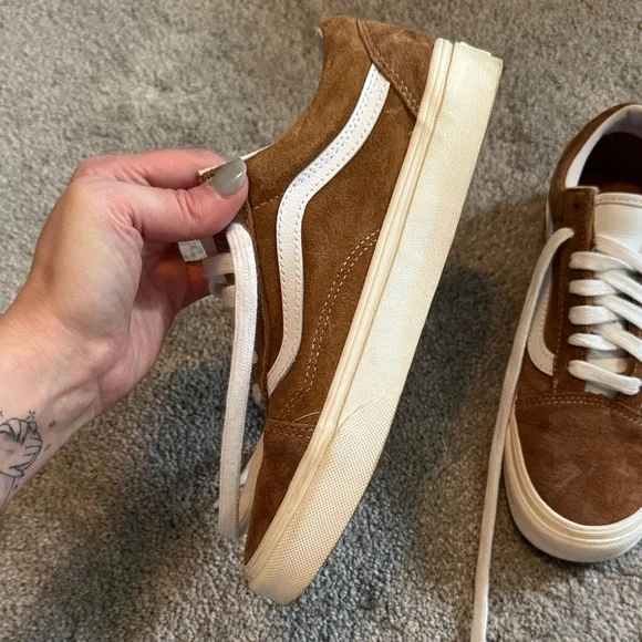 Vans Classic Brown Suede and White Womans Sneakers - Picture 2 of 10